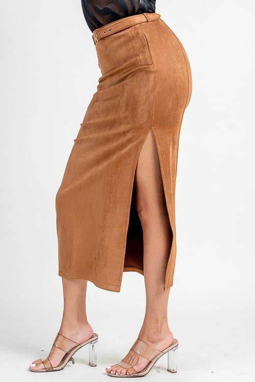 PB32006EST / FRONT SLIT MAXI SKIRT