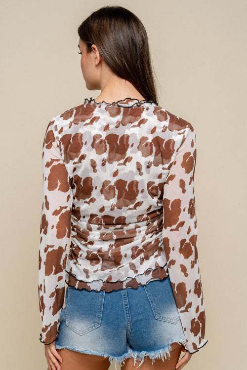 CT10570K / Cowgirl Mesh Button-Up Top