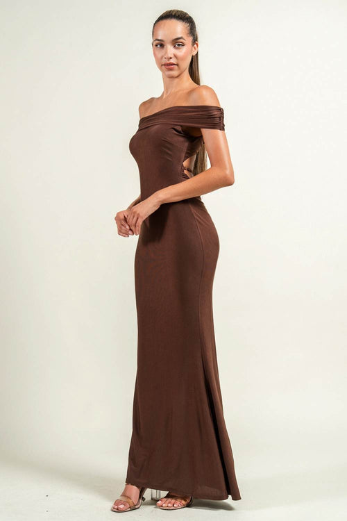 HD30141ETP / OFF-SHOULDER OPEN BACK MERMAID GOWN