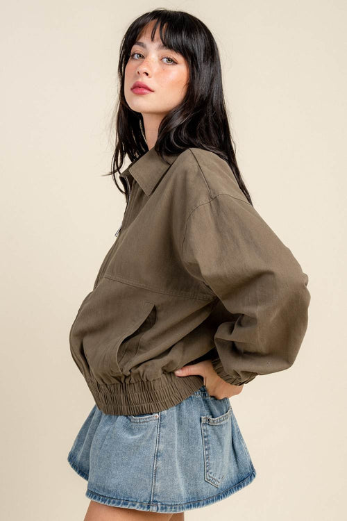 BG5389E / OVERSIZED RIPPER TWILL JACKET